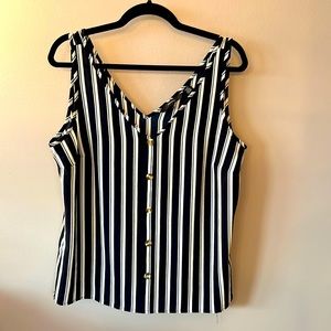 Stitch Fix Vero Moda Navy & White Cami with Faux Buttons sz L